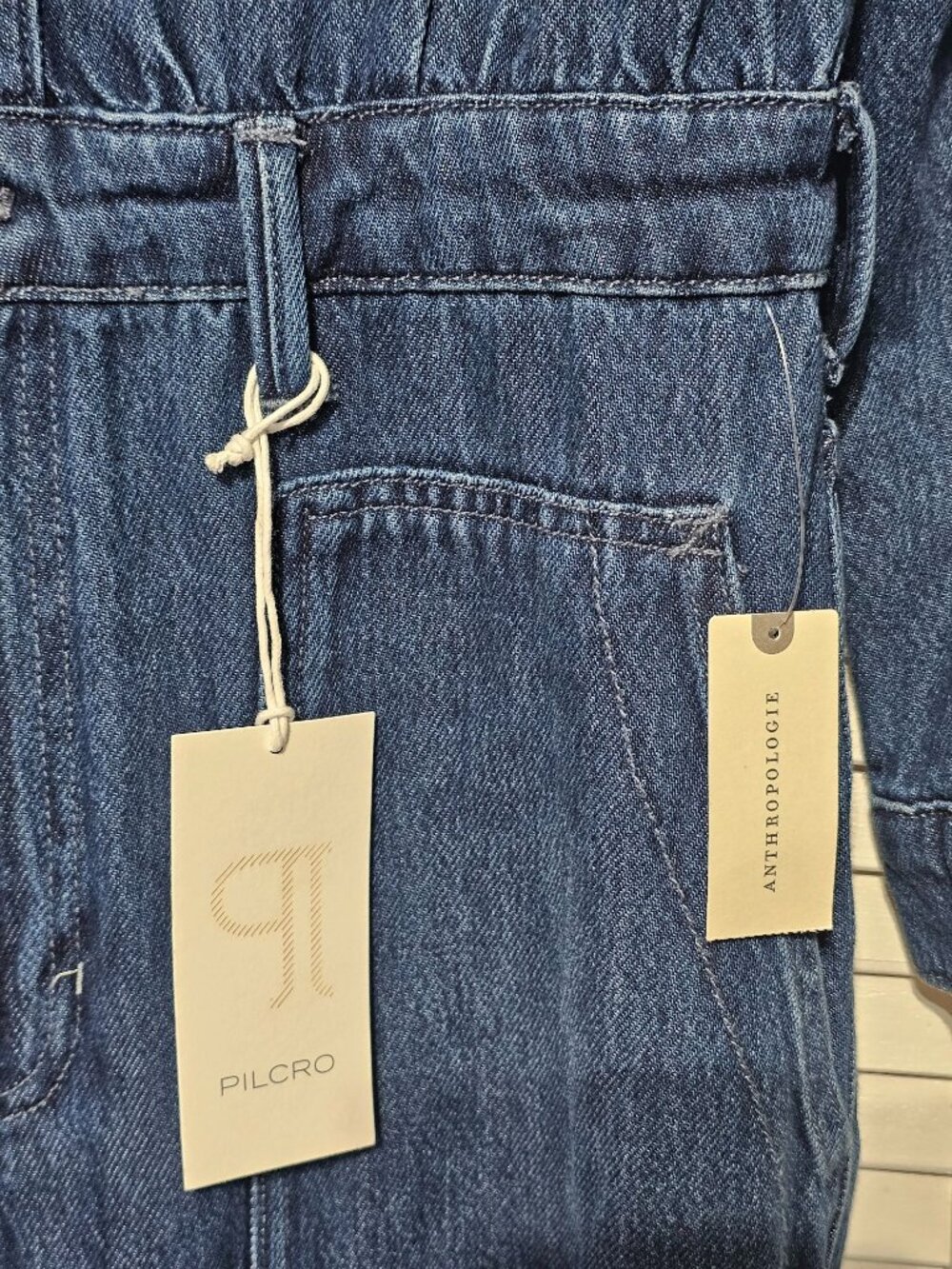 NWT Pilcro Women's Relaxed Denim Button-Front Utility OverallsJumpsuit Sz M 3643 - Picture 9 of 13